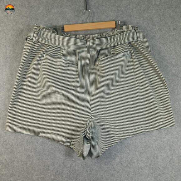 Lane Bryant Striped Shorts Black White Tie Waist Summer Women's Plus Size 18 - Picture 2 of 8